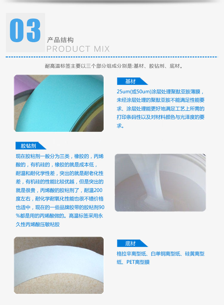 彩色高溫標簽的產品結構