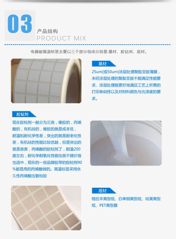 電器耐高溫標簽的產(chǎn)品結構