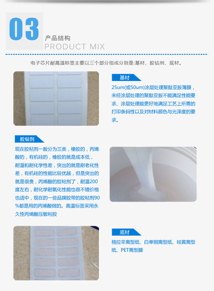 電子芯片耐高溫標(biāo)簽的產(chǎn)品結(jié)構(gòu)